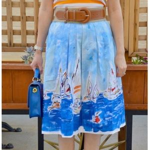 J. Crew Painted Regatta Midi Skirt Rare